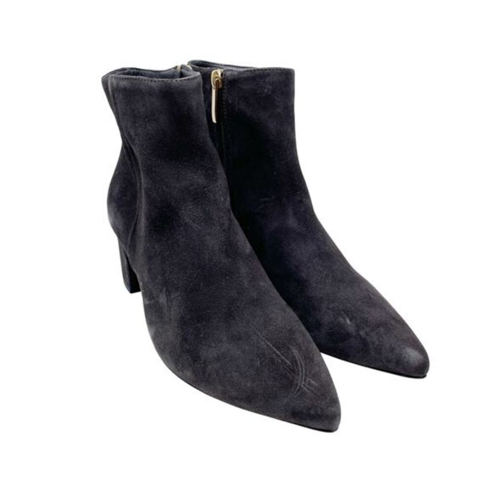L'Agence Women's Jeannie II Pointed Toe Gray Suede Boots‎ Size US 8.5 EU 39
